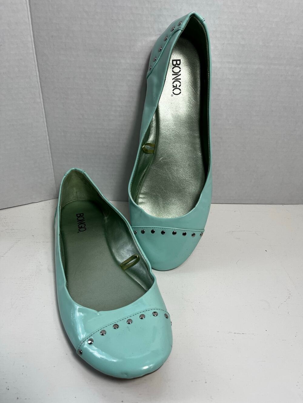 Bongo women's Dallas ballet flats size 11M teal with silver studs summer